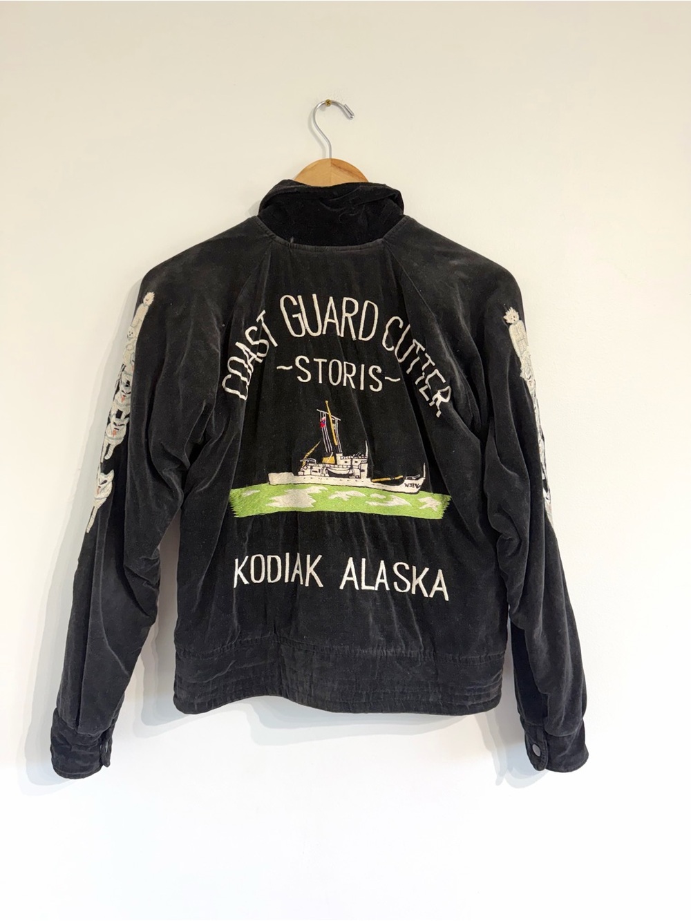 Vintage 1950s Alaska the last frontier reversible velour embroidered jacket - Picture 3 of 15